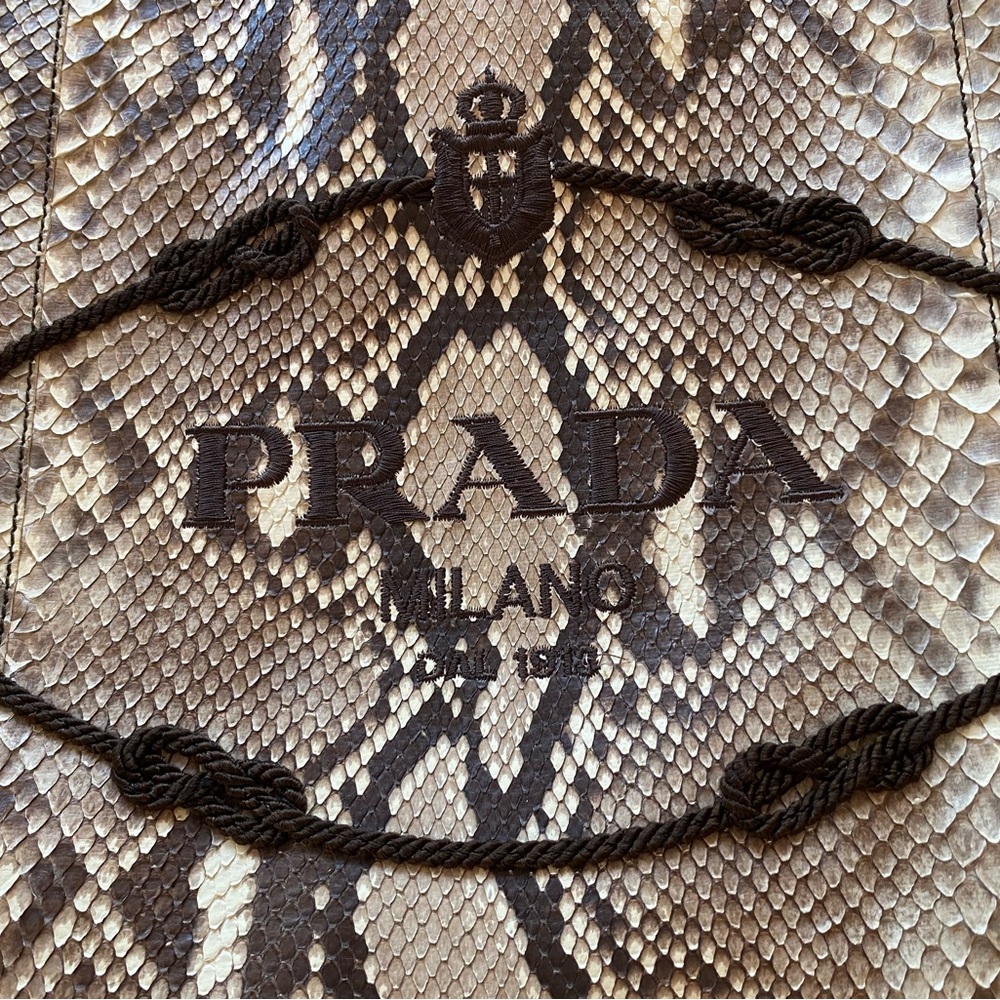 Prada Python Logo Hobo Roccia - Picture 3 of 14